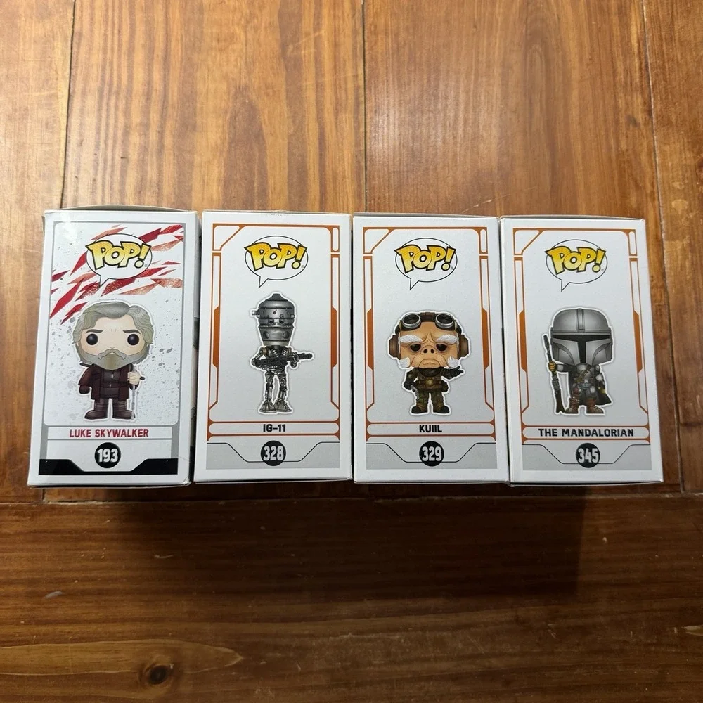 Star Wars Funko Pop Lot of 4 Mandalorian Chrome Amazon Exclusive Luke IG-11